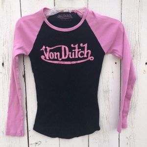 sold on depop Pastel pink von dutch long sleeve
